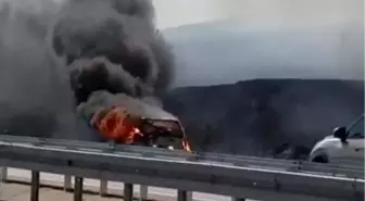 Tekirdağ'da LPG'li Araç Yangını Tarla Yangınına Neden Oldu