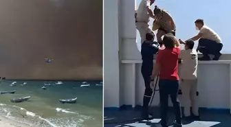 Çanakkale'den vahim görüntüler! Boğaz griye döndü, onlarca kişi denizden tahliye edildi