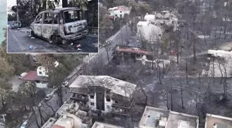 Çanakkale'de yanan villalar sabahın ilk ışıklarıyla görüntülendi