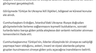 Cumhurbaşkanı Erdoğan, Ukrayna Devlet Başkanı Zelenski ile görüştü