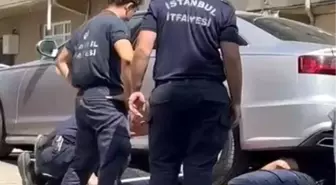 Arnavutköy'de Park Halindeki Otomobildeki Yavru Kedi Kurtarıldı