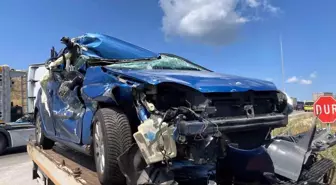 Samsun'da otomobilin tıra çarpması sonucu 1 yaralı