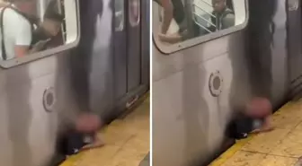 Yolcu trenle peron arasında sıkıştı! Acı çığlıkları istasyonu metroyu inletti