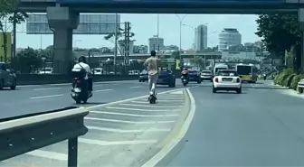 Ataşehir'de Güvenlik Ekipmansız Scooter Kullanımı Trafiği Tehlikeye Attı