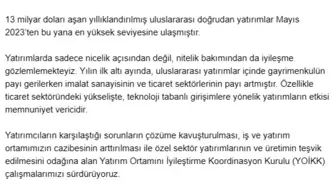 Cevdet Yılmaz: Uluslararası Doğrudan Yatırımlar Yüzde 27 Arttı