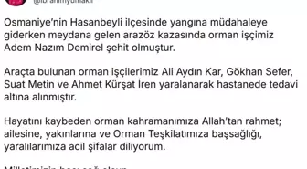 Orman İşçisi Yangın Müdahalesine Giderken Şehit Oldu