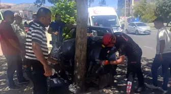 Kahramanmaraş'ta Otomobil Ağaçta Çarptı, Sürücü Yaralandı