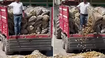 Çiftçi bir traktör patatesi köy meydanına döktü, bakanlık soruşturma başlattı