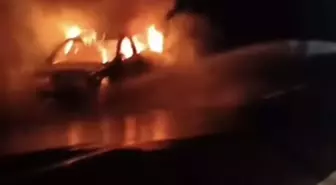 Amasra'da Hareket Halindeki Otomobil Alev Aldı