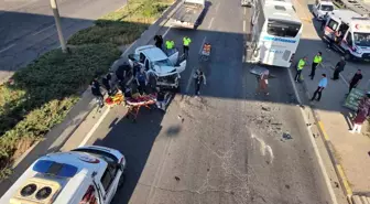 Elmadağ'da Otomobil ile Otobüs Çarpıştı: 2 Yaralı