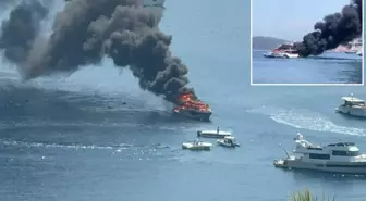 Bodrum'da tekne yangını! Alevlerin arasından son anda kurtarıldı