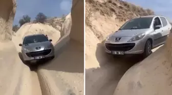 Navigasyon yanlış yönlendirdi, peribacalarında ilerledi