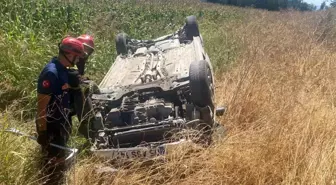 Amasya'da Kontrolden Çıkan Araç Şarampole Uçtu