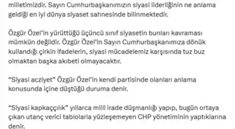 AK Parti Sözcüsü Çelik: Özgür Özel'in sözleri siyaset alanının konusu olmaktan çıktı
