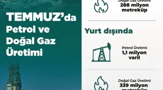 Türkiye'nin Petrol ve Doğal Gaz Üretimi Temmuz'da Arttı