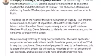Zelenskiy'den Melania Trump'a Teşekkür: Kaçırılan Çocuklar İçin Duyarlılık Önemli