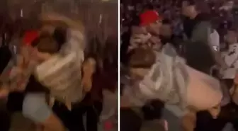 Konserde üzerine yanlışlıkla içki döken kadını bayıltana kadar yumrukladı