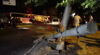 Antalya'da Takla Atan Araçta Sürücü Yaralandı