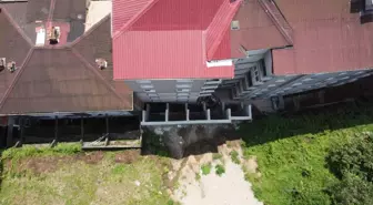 Rize'de Heyelan Sonrası İstinat Duvarı Yenilendi