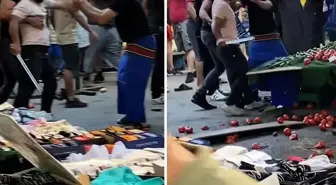 Pazarcılar arasında döner bıçaklı 'poşet' kavgası: 1 polis yaralandı