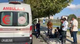 Çorlu'da Yaya Geçidinde Elektrikli Bisikletli Çocuğa Araç Çarpması