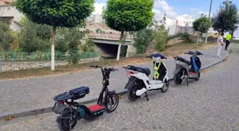 Samsun'da Tescilsiz Elektrikli Bisiklet Denetimi
