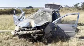 Aksaray'da Takla Atan Otomobilin Sürücüsü Ufak Sıyrıklarla Kurtuldu