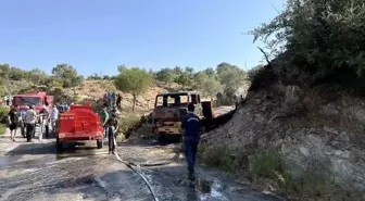 Aydın'da Park Halindeki Kamyon Yandı
