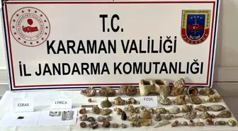Karaman'da Jandarmadan Uyuşturucu ve Fosil Operasyonu