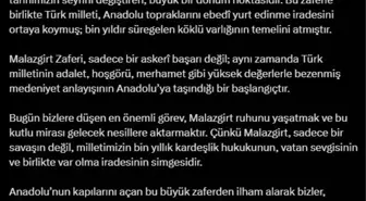 Cumhurbaşkanı Erdoğan: Malazgirt Zaferi, Türk milletinin medeniyet anlayışının Anadolu'ya taşındığı bir başlangıçtır