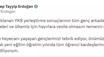 Cumhurbaşkanı Erdoğan'dan YKS yerleştirme sonuçları açıklaması