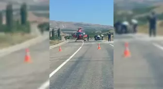 Kara Yoluna İnen Ambulans Helikopter Göğüs Ağrısı Olan Hastayı Kurtardı