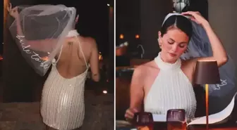 Selena Gomez'den bekarlığa unutulmaz veda! Beyazlara büründü, tül duvağını da taktı