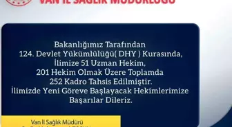 Van'a 252 Yeni Doktor Ataması Yapıldı