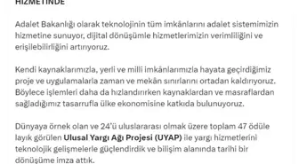 Adalet Bakanı Tunç'tan Dijital Dönüşüm ve e-Tebligat Sistemi Açıklamaları