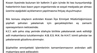 Kozan'da Kafe Kurşunlama Olayı: Şüpheliler Tutuklandı