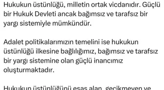Adalet Bakanı Yılmaz Tunç'tan yeni adli yıl mesajı