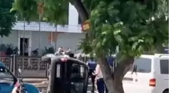 Adana'da Hafif Ticari Araç Devrildi: Sürücü Yaralandı