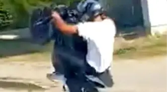 Sinop'ta Motosiklet Sürücüsünden Tehlikeli Trafik Show