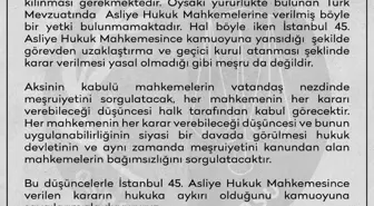 Osmaniye Barosu'ndan CHP Yönetiminin Görevden Uzaklaştırılma Kararına Tepki