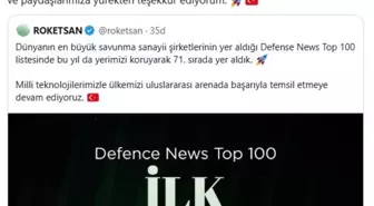 ROKETSAN, Defense News Top 100 Listesi'nde 71. Sırayı Korumayı Başardı
