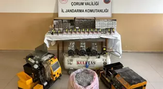 Çorum'un Alaca İlçesinde Kaçak Sigara Üretimi Operasyonu