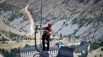 Isparta'da İlk Ulusal Teleferikten Kurtarma Tatbikatı Gerçekleştirildi