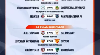Süper Lig'de 5'nci ve 6'ncı hafta maç programı belli oldu