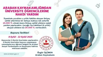 Gaziantep Araban'da Eğitim Yardımı Destekleri Duyuruldu