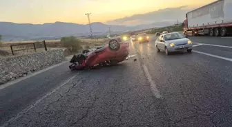 Malatya'da Otomobil Devrildi: 1 Yaralı