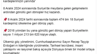 İçişleri Bakanı Yerlikaya: '474 bin Suriyeli ülkelerine geri döndü'
