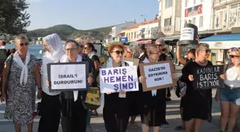 Foça'da Kadınlar, İsrail'in Gazze Saldırılarını Protesto Etti