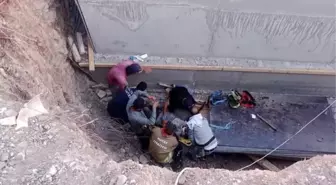 Hatay'da İnşaat Şantiyesinde Düşen Vatandaş Kurtarıldı