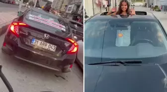 Aracının arkasına yazdığı yazıyla kızının doğum gününü tüm şehre kutlattı